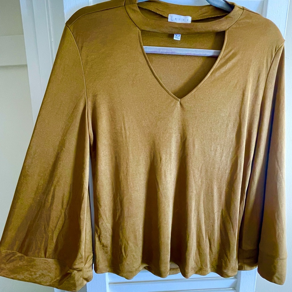 Leith bell sleeve choker neck top.